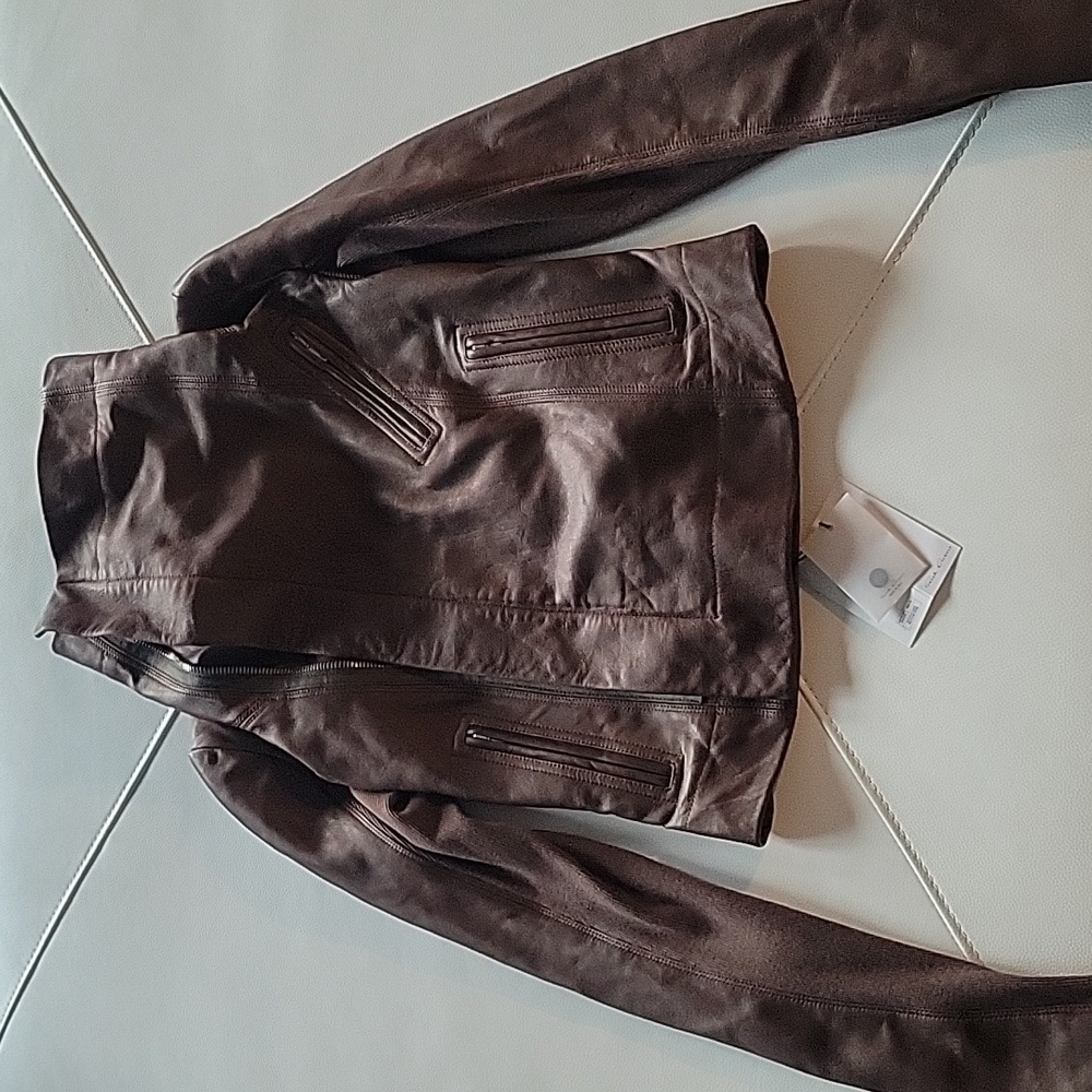 Rick Owens leather biker jacket in Brown XXS or XS